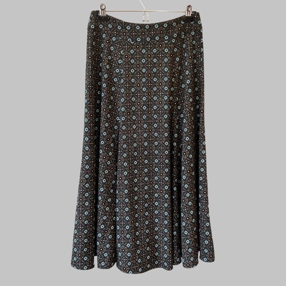 Christopher & Banks Printed Button Front A Line Midi Skirt - Picture 2 of 13